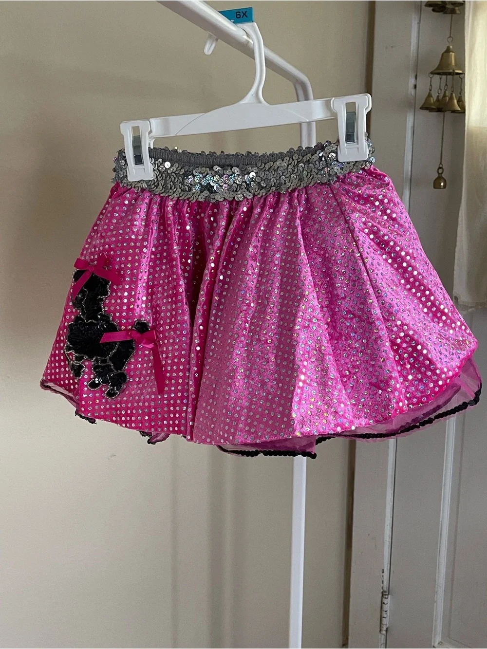 Kids Velvet and Sequin Poodle Skirt Dance Costume